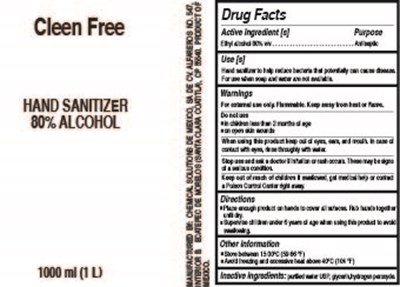 1l 80% Alcohol Generica (Cleen Free 80 Alcohol)